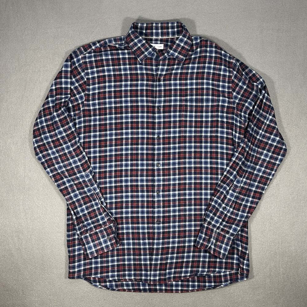 Peter Millar Men’s Large Plaid Check Long Sleeve Cotton Button Up Shirt Casual